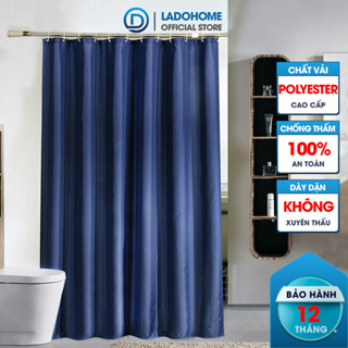  Rèm treo nhà tắm LADOHOME xanh đen chất liệu polyester dày dặn chống thấm nước không xuyên thấu 