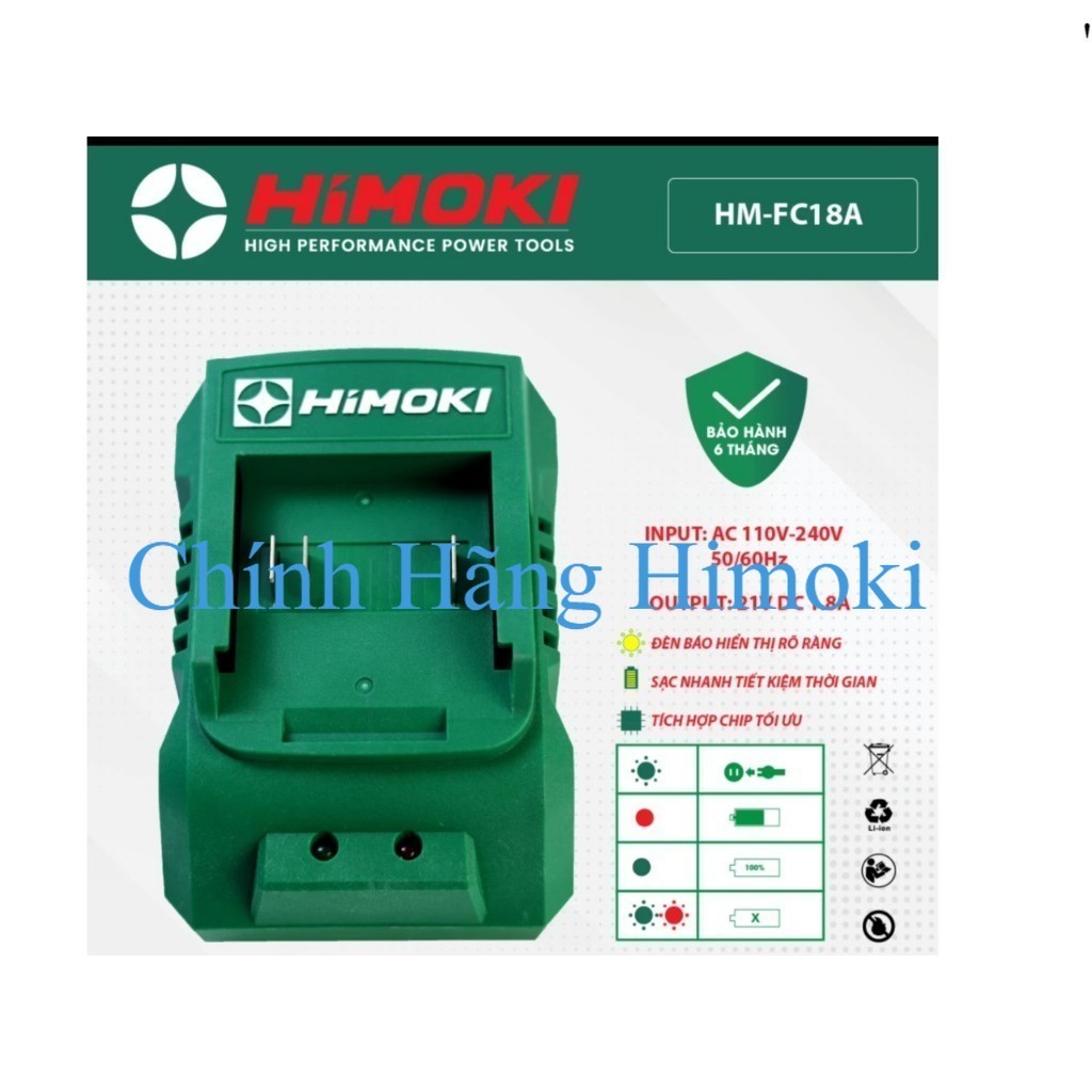 Sạc Himoki 18V-21V 1.8A/ dùng cho pin chân makita phổ thông . SHOP chính hãng himoki