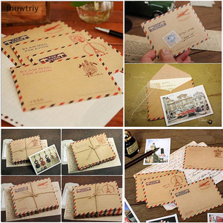 Mới 10 tờ phong bì mini bưu thiếp thư văn phòng phẩm giấy lưu trữ vintage vn