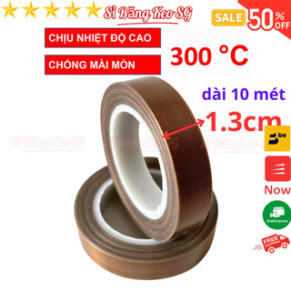 SKU209 - 1 Cuộn Băng keo chịu nhiệt độ cao TEFLON rộng 1.3cm, băng keo máy hàn nhiệt, PTFE Tape