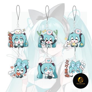 Dây Đeo Điện Thoại Hatsune Miku Carton Dây Hoạt Hình Túi Quyến Rũ Phụ Kiện Điện Thoại Mặt Dây Chuyền Acrylic