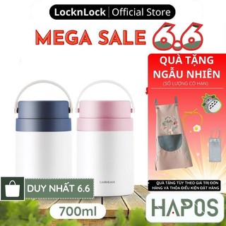 Bình ủ cháo giữ nhiệt LocknLock 700ml Chính hãng, 2 ngăn đựng cơm kèm muỗng inox LHC8042 cho bé - HAPOS OFFICIAL