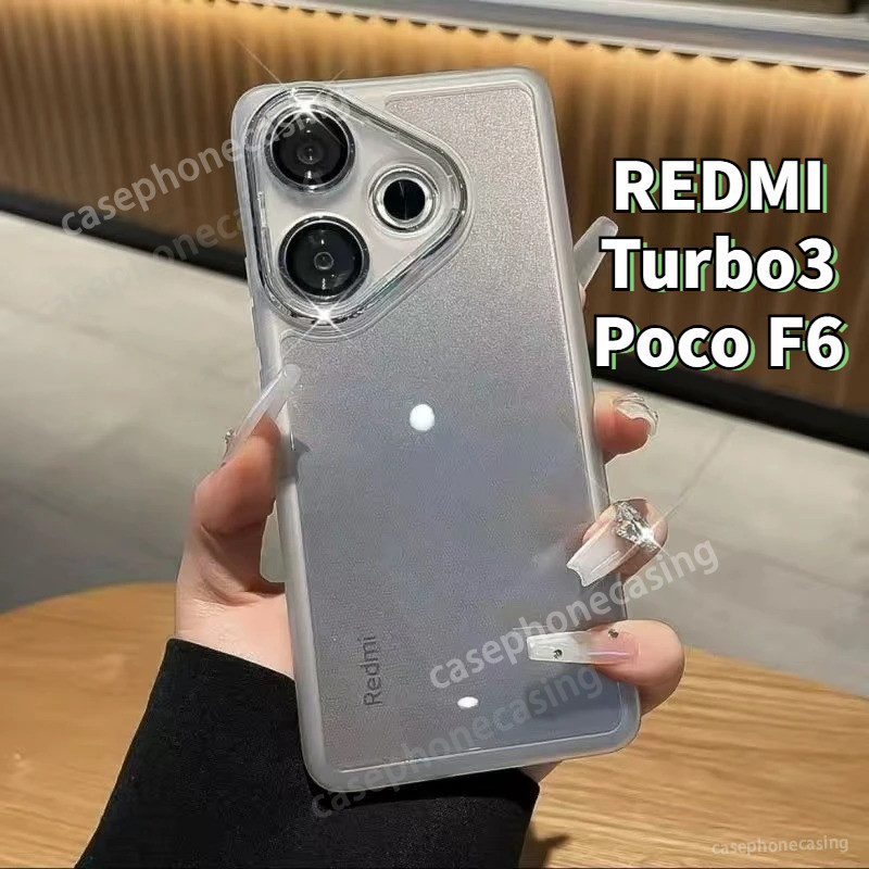 Vỏ Poco F6 Cho Redmi Turbo3 Poco F6 M6 Pro Poco 13C 13R 5G Vỏ Điện Thoại Tấm Điện Trong Suốt Sang Trọng Vòng Camera Ốp Lưng Chống Sốc Ốp Lưng