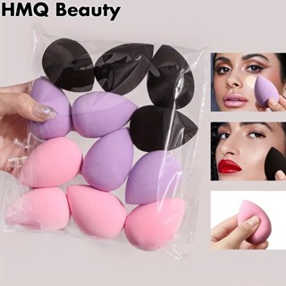  BEAUTY BLENDER 12 Miếng Bọt Biển Trang Điểm Mềm Mại Ướt Và Khô Sử Dụng Kép Trang Điểm Làm Đẹp Máy Xay Sinh Tố Xốp Vuốt Cho Dạng Lỏng Bột Kem 