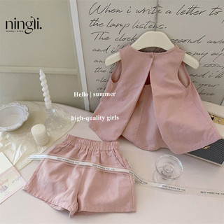 Set Đồ Bộ Áo Xòe Sát Nách Hở Lưng Quần Đùi Màu Hồng MINTSCLOSET Quảng Châu - GA2241