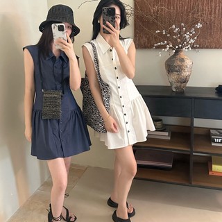 Váy sơ mi không tay xếp ly phong cách thường ngày của C & M