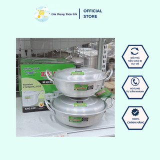 Nồi nhôm, nồi lẩu nhôm kim hằng size 22cm-24cm-26cm dày dặn, chịu nhiệt mta-mart2