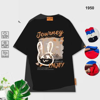 Áo thun unisex HY KOREA Thỏ Enjoy 1950 tay lỡ form rộng dễ thương