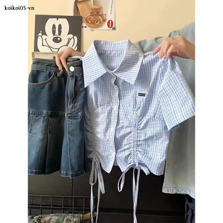 Anbaiqing Áo sơ mi ngắn tay Thiết kế đơn giản độc đáo Thời trang mùa hè dành cho nữ