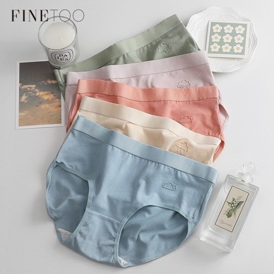 Finetoo Quần Lót Cotton Nguyên Chất Cho Nữ Eo Giữa Quần Lót Nhật Bản Thoáng Khí Tối Giản Tóm Tắt