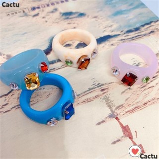 Nhẫn Resin Nhiều Màu Đính Đá Resin Cổ Điển Thời Trang Cho Nữ