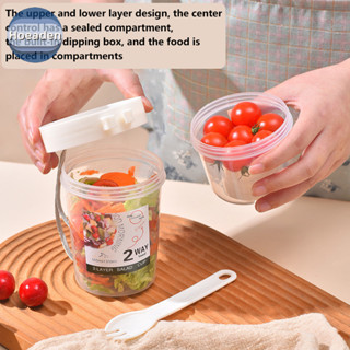 Hoeaden Di Động Hai Lớp Salad Cốc Yến Mạch Ngũ Cốc Hạt Sữa Chua Salad Bộ Hộp Đựng Có Nĩa Trường Ăn Trưa Hộp Bảo Quản Thực Phẩm VN