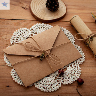 Gjcute 12 Cái / bộ Vintage Giấy Kraft Phong Bì Thư Bộ Giấy Wrig Pad Lời Mời VN