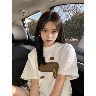 100% Cotton Mới Rời Unisex Áo Thun Tay Ngắn In Hình Nữ Tee Nữ Baggy Cổ Tròn Oversize OOTD Nhân Quả Áo