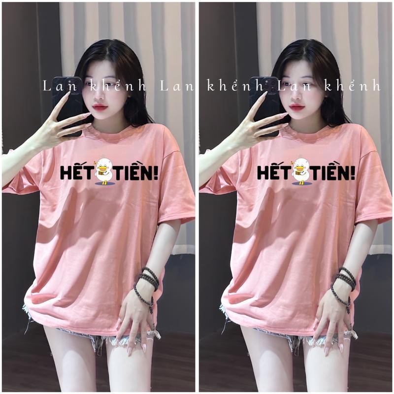 Áo phông cotton 3158 mềm mịn- in pet chữ HẾT TIỀN (40-70kg from rộng) Menswear Unisex