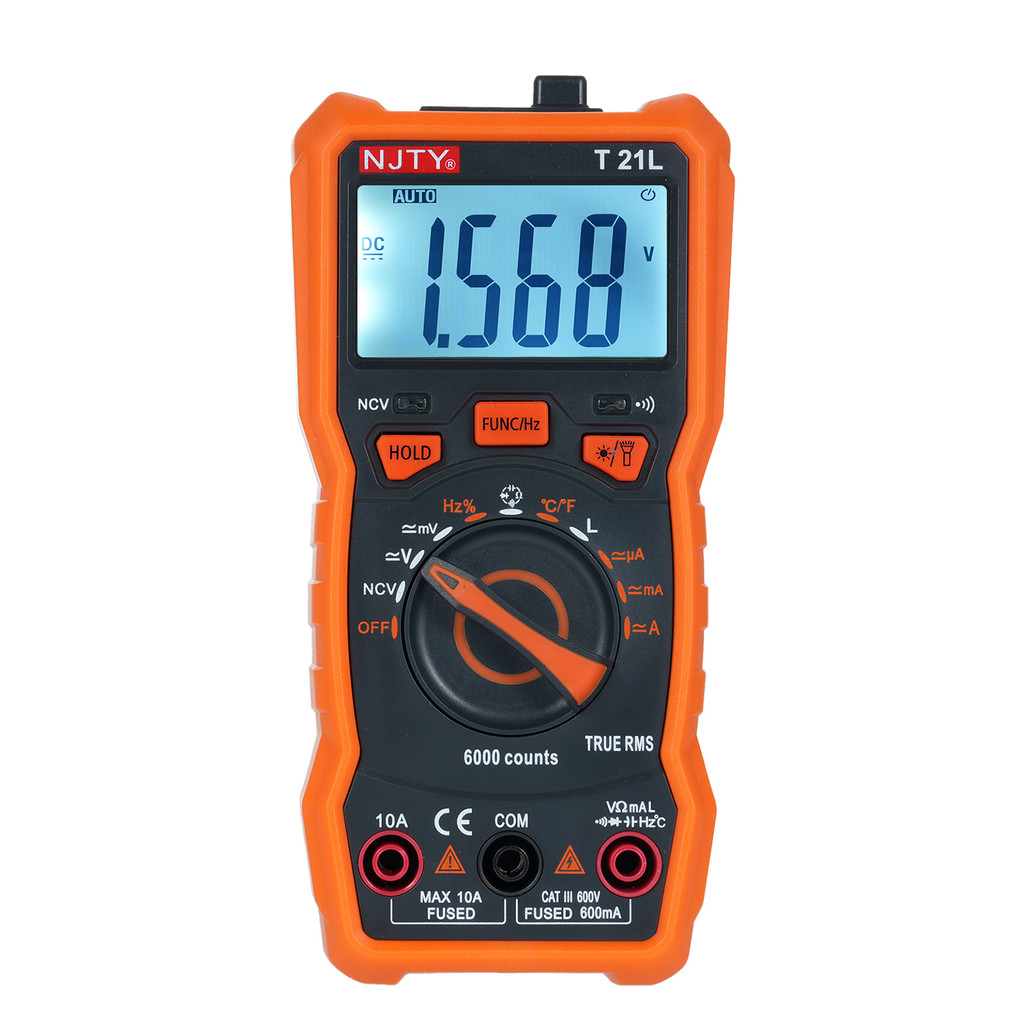 Đồng hồ vạn năng kỹ thuật số đa chức năng NJTY T21L LCR 6000 Đếm Chống cháy thông minh Bảo vệ điện á
