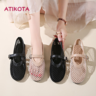  Atikota Thời Trang Nữ Mary Jane Lưới Sandal Phong Cách Đơn Giản Thoáng Khí Mềm Mại Thoải Mái Dép 