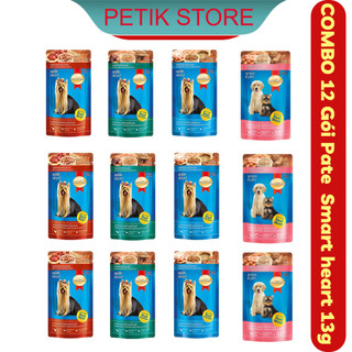 Combo 12 túi Pate Cho Chó Smart Heart  130g - Thức Ăn Ướt Dinh Dưỡng Dạng Xốt Cho Chó SMARTHEART - PETIK