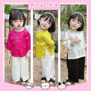  BBB1- Bộ quần áo bà ba cổ đính hạt cho bé gái 