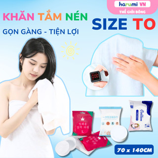 Khăn Tắm Nén Du Lịch Dùng Một Lần Dạng Viên Nén 70x140 Cm An Toàn, Vệ Sinh, Khăn Nén, Khăn Tắm Dùng 1 Lần