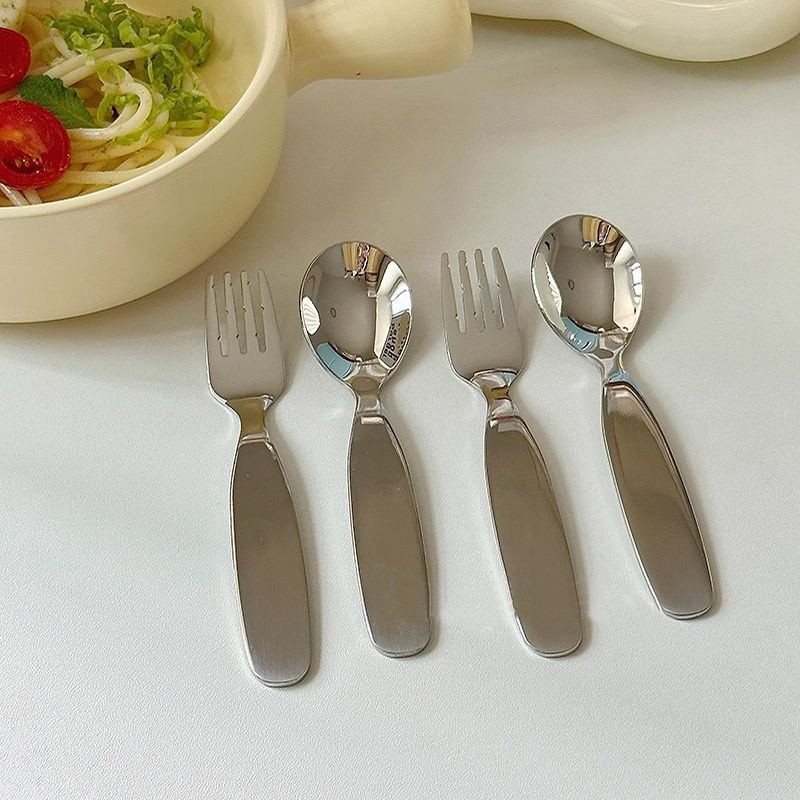 ✨✨Trẻ Em Bộ Đồ Ăn Sâu Dày Thép Không Gỉ Trẻ Em Thìa Eag Thìa Nĩa Inox 304 Nĩa Trẻ Em