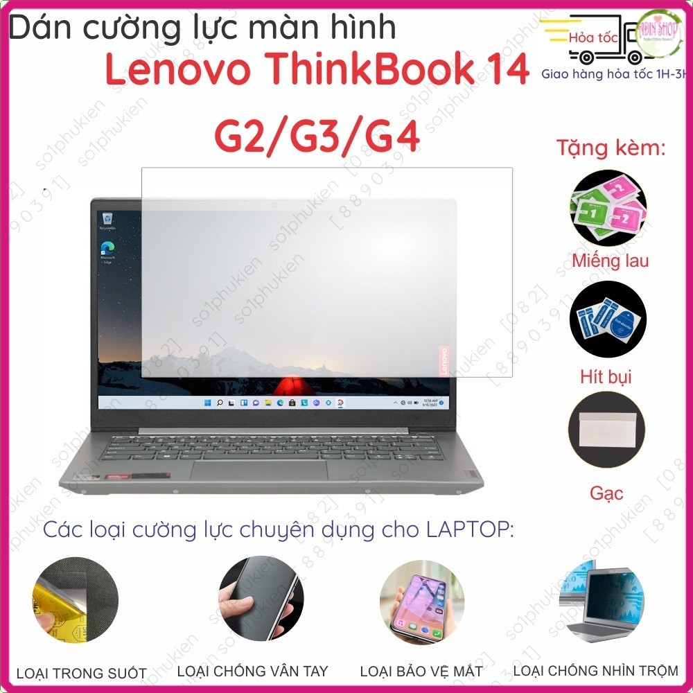 Dán màn hình cường lực cho Lenovo ThinkBook 14 16 Gen G2 G3 G4 G6 G7 G9 Ultra IMH IRL 21KG 2024/ G6+