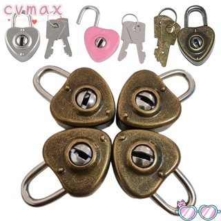 Cymx 1 bộ khóa chìa khóa an ninh, khóa cổ phong cách cổ điển hình trái tim archaize, khóa hành lý di động bền đẹp với khóa sách nhật ký chìa khóa