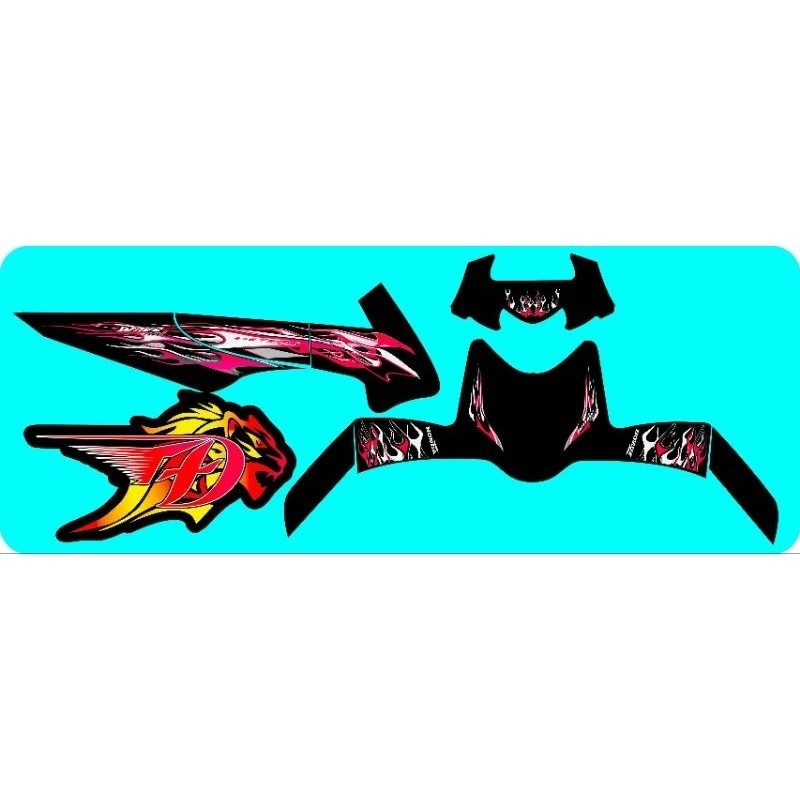 Tem dán xe Wave S 110 , Mẫu tem lửa đỏ đen 3 lớp mới , vip bảo hành màu trọn đòi xe