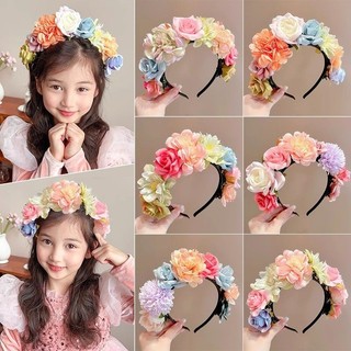 Hàng có sẵn Băng đô trẻ em Vòng hoa Phụ kiện tóc Băng đô hoa Phong cách dân tộc Phụ kiện tóc Băng đô hoa