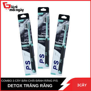 Combo 3 cây bàn chải đánh răng p/s detox trắng răng 1 cây đơn