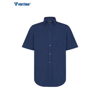 Sơmi ngắn tay lai bầu VIETTIEN vải BAMBOO phom regular - 1S2324NR1/SBI3
