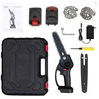 Máy cưa xích Mini 6 inch Máy cưa xích điện nhỏ Máy cưa pin không dây với pin 2 * 24V Máy cưa xích cầm tay với 2 dây chuyền thay thế Máy cưa xích nhỏ cầm tay