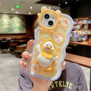 Ốp lưng tai gấu viền mây trong suốt duck - hình đầu - tgm002