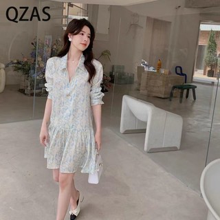 Đầm chữ A in hoa hình chữ A nhỏ Qzas 5712
