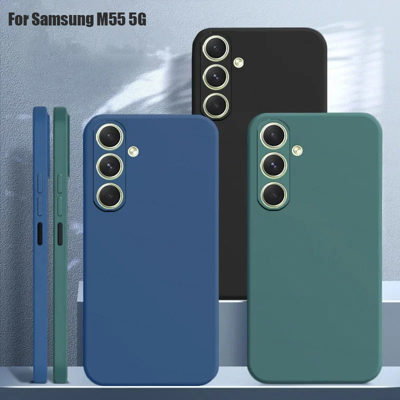 Dành Cho Samsung Galaxy M55 5G M15 Bảo Vệ Camera Sang Trọng Mềm Lỏng Silicon Ốp Lưng Cho Samsung M15