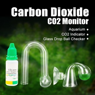 Ghi chú màn hình CO2 Bể cá Kiểm tra giọt thủy tinh để kiểm tra dung dịch CO2 và kính PH Chỉ báo dài hạn