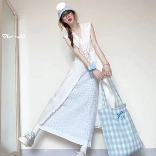 Bộ Trang Phục Du Lịch Nữ Mùa Hè Mới Kikyo Pháp Váy Không Tay Cặp Trọn Bộ Trang Phục Mùa Hè