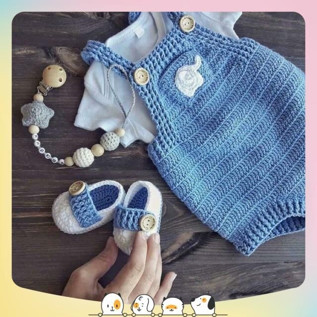 Set len móc yếm cho bé