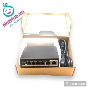 Switch POE 4 cổng công nghiệp - nguồn tích hợp cổng chia mạng cho camera ip