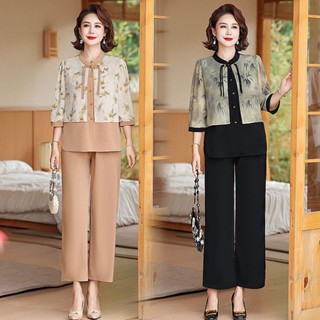 [Hàng có sẵn] [Hàng có sẵn] Áo sơ mi nhỏ tay ngắn phong cách mới mùa hè Bộ đồ thời trang thời trang 40 tuổi Middle-A