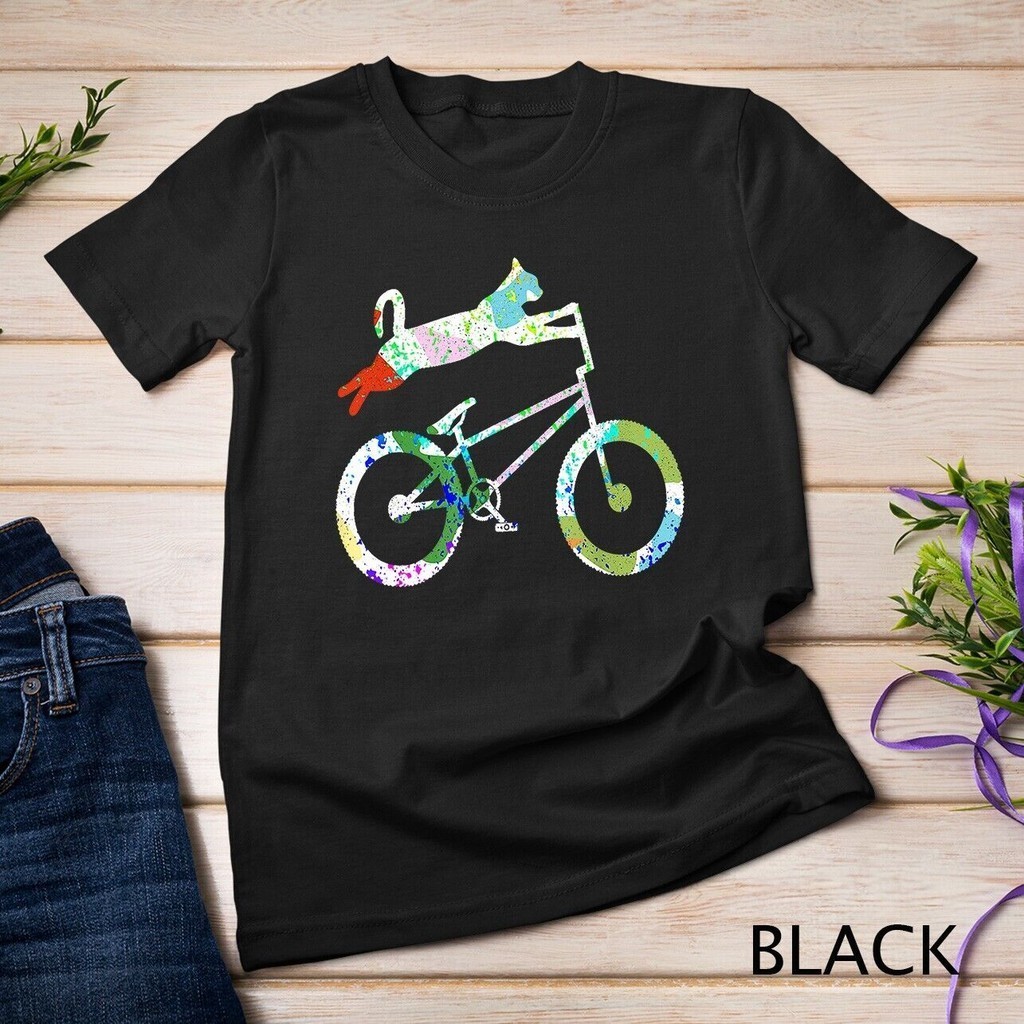 Mèo Trên Bmx Xe Đạp Mèo Con Người Yêu Xe Đạp Đi Xe Đạp Xe Đạp Áo Thun Unisex