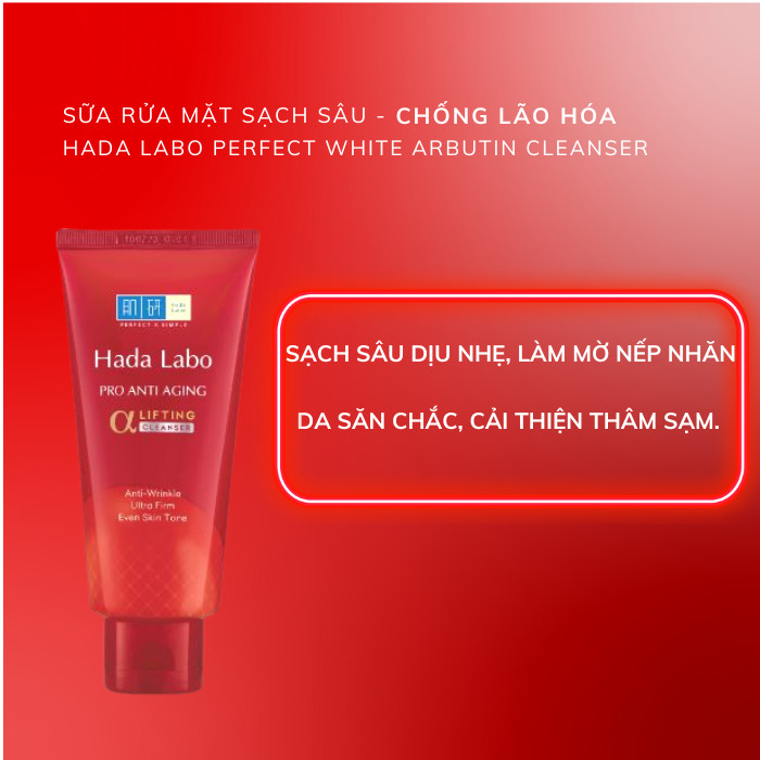Sữa rửa mặt Hada Labo Dưỡng Trắng, Giảm Mụn Hadalabo 80g