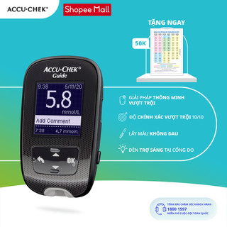  Máy Đo Đường Huyết ACCU-CHEK® Guide Màn Hình LCD Rộng, Có Trợ Sáng Tại Cổng Đo