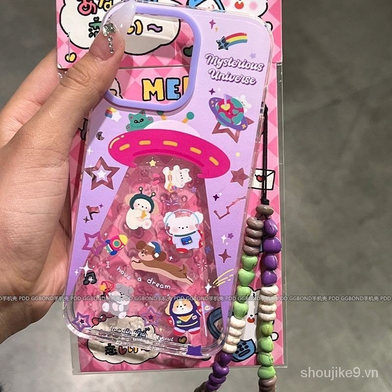 Ốp Điện Thoại Purple Planet Animal iPhone15 / 14promax xr Dễ Thương 13 / 12 / 11 Ốp Mềm xs Trong Suố