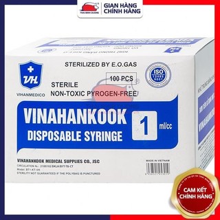 Bơm kim tiêm, ống bơm tiêm, xi lanh nhựa Vinahankook 1cc 3cc 5cc 10cc 20cc 50cc dùng trong y tế