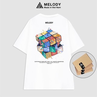 Áo Thun Unisex Nam Nữ Tay Lỡ Form Rộng Oversize Local Brand MELODY, Áo Phông Cotton 100% Rubik Tee
