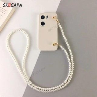 Ốp điện thoại mềm dây đeo chéo ngọc trai cho Vivo X100S Pro X100 Ultra X100 S V40 SE V30 Pro Lite V40Pro V30E S19 Pro Dây đeo vòng cổ Vỏ silicon