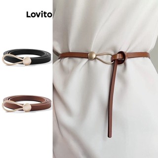 Thắt lưng Lovito thắt nút cột dây màu trơn thường ngày cho nữ L63AD240 (màu nâu/đen)