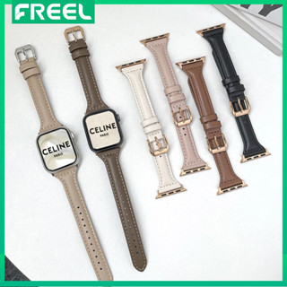 Dây đeo nữ da thật mỏng cho Apple watch 9 8 7 41mm 45mm Band ultra 2 49mm 38 42mm cho iwatch Bracelet SE 40mm 44mm 6 5 4 3 1 đồng hồ thông minh HK 8 i8 S8