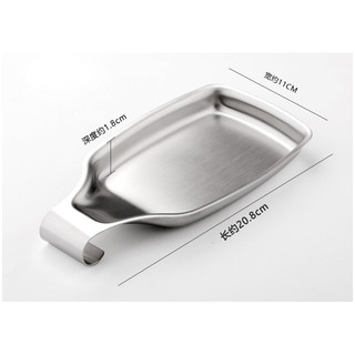 New Product#New Soup Spoon Holder Spatula Support Strainer and Soup Spoon Tray304Stainless Steel Kitchen Storage Hoiding Tray Spoon Bracket4wu